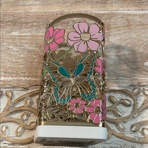 Gold and Pink Butterfly Floral Soap Holder